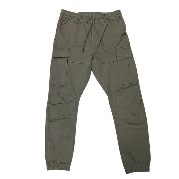 H&M Cargo Joggers Pants Mens Medium Green Slim Fit Tapered Comfort Activewear - Picture 1 of 11